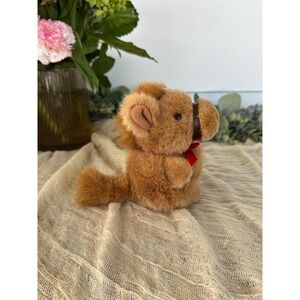90s Clips Russ Berrie 3025 horse small pellet plush‎ tan stuffed animal round